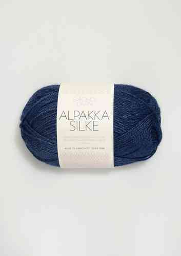 Sandnes Garn Alpakka Silke 50 g, Musteen sininen 6063
