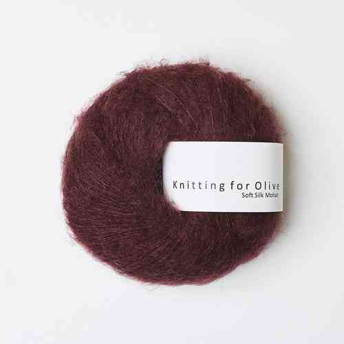 Knitting for Olive Soft Silk Mohair 25 g, Bordeaux