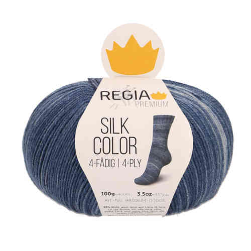 Regia Premium 4 silk color, 100 g, Jeans, 00053