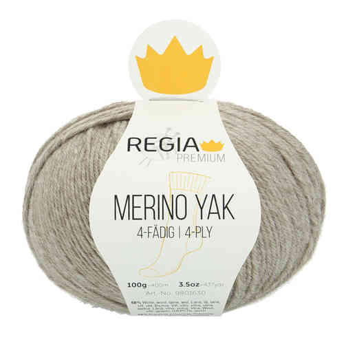 Regia Premium Merino Yak 100 g, 07510 vaalean harmaa