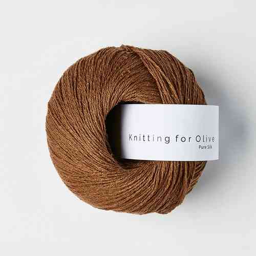 Knitting for Olive Pure Silk 50 g, Dark Cognac