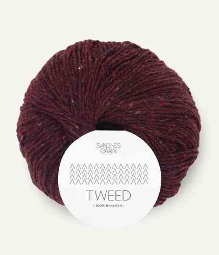 Sandnes Garn Tweed Recycled 50 g, Viininpunainen 4085