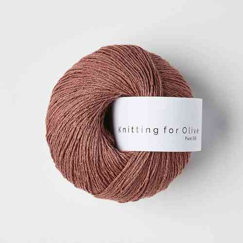 Knitting for Olive Pure Silk 50 g, Plum Rose